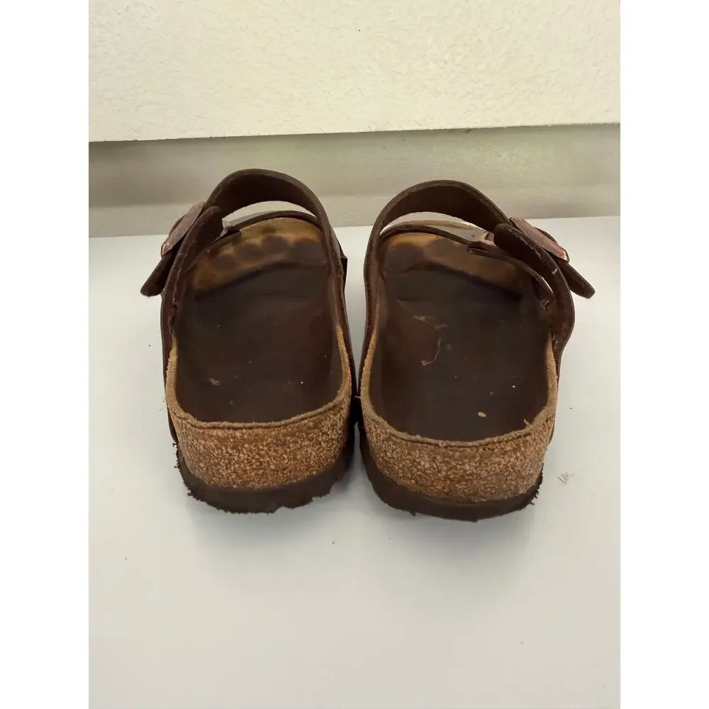 Birkenstock Brown Leather Arizona Sandals Unisex US Men's 8-8.5|Women's 10-10.5